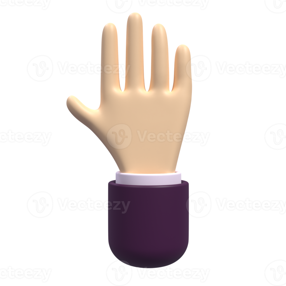 3d illustratie van gebaar hand- png