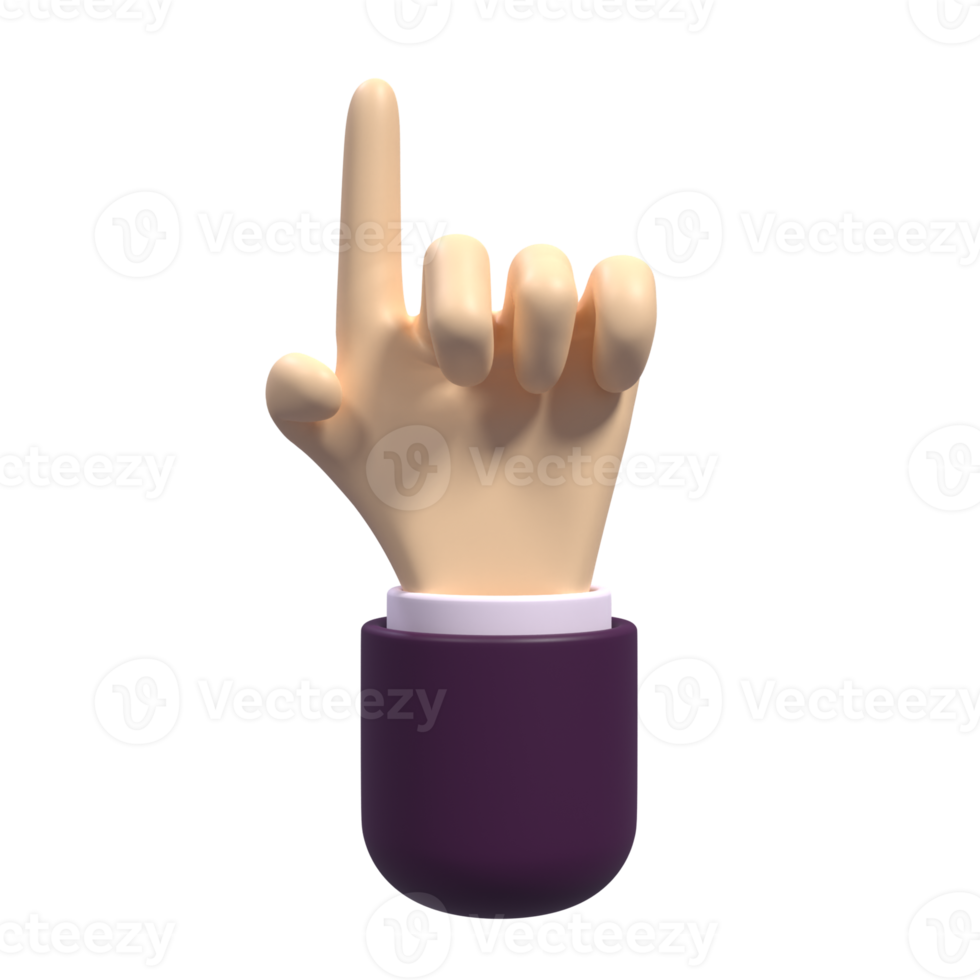 3D Illustration of Gesture Hand png