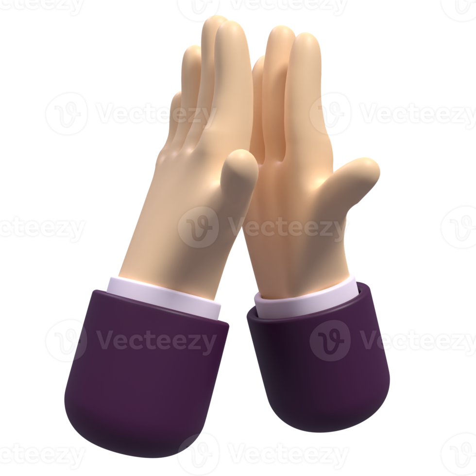 3d illustratie van gebaar hand- png