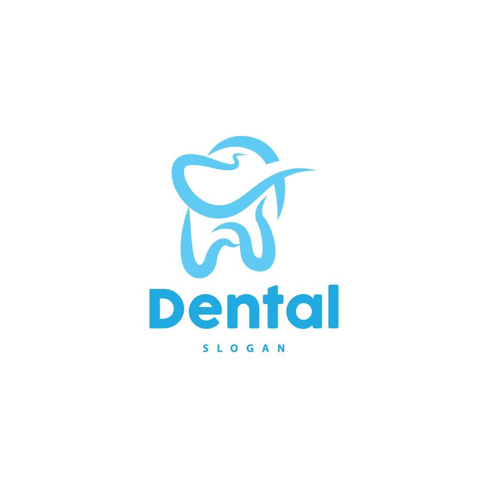 logotipo de diente, vector de salud dental, ilustración de marca de cuidado