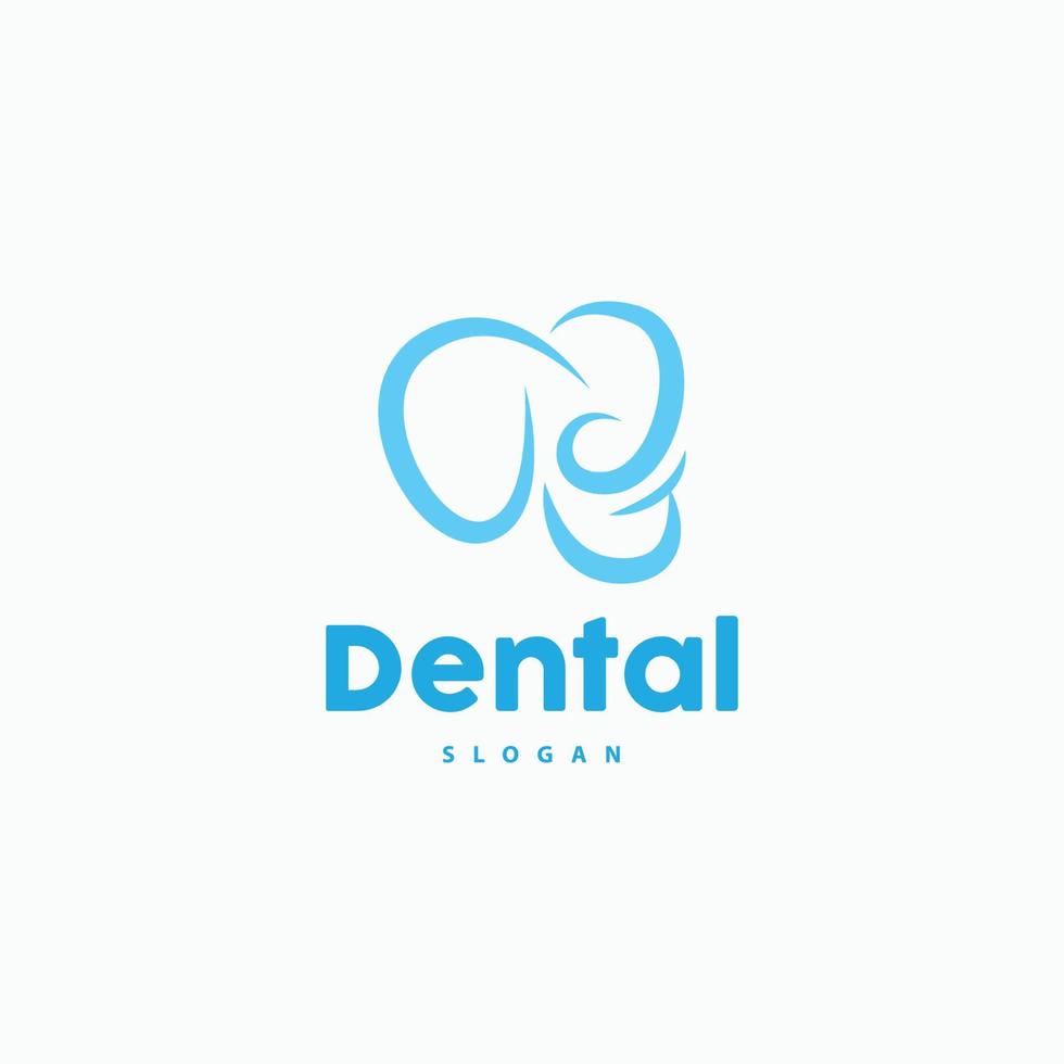 logotipo de diente, vector de salud dental, ilustración de marca de cuidado