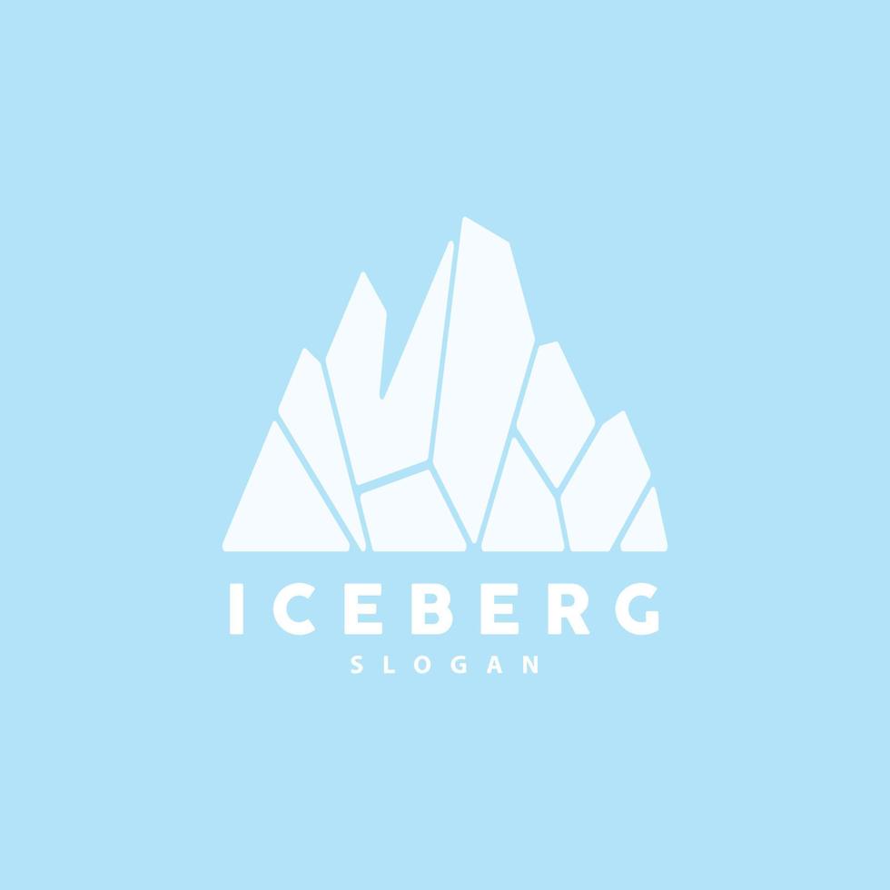 iceberg logo, antártico montañas vector en hielo azul color, naturaleza diseño, producto marca ilustración modelo icono