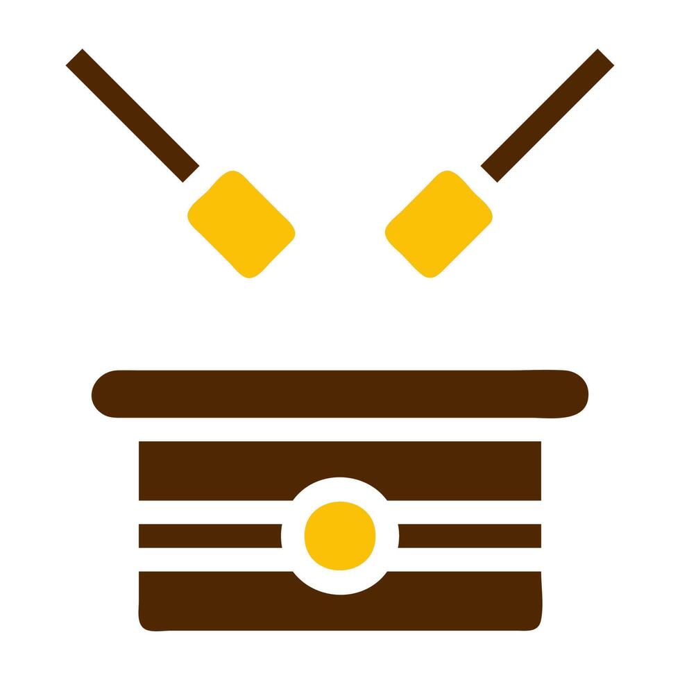 drum icon solid brown yellow colour ramadan symbol perfect. vector