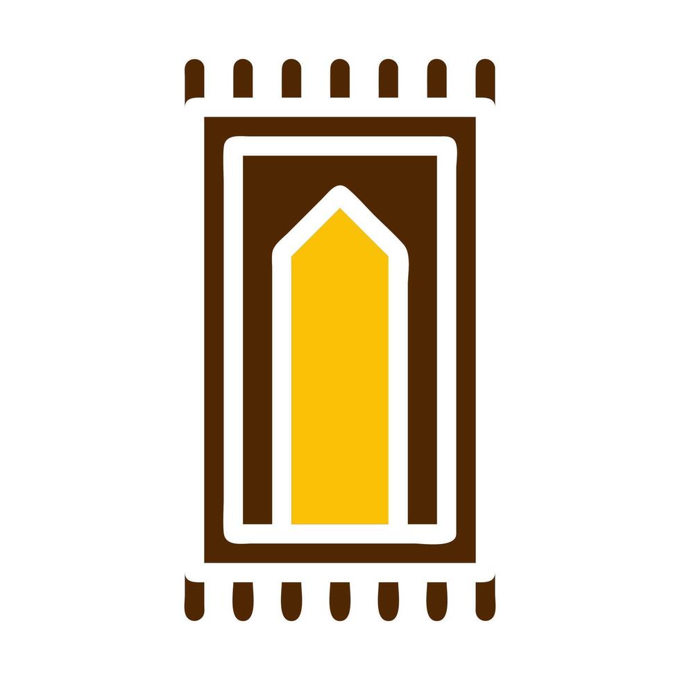 rug icon solid brown yellow colour ramadan symbol perfect. vector