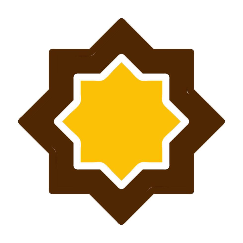 decoration icon solid brown yellow colour ramadan symbol perfect. vector