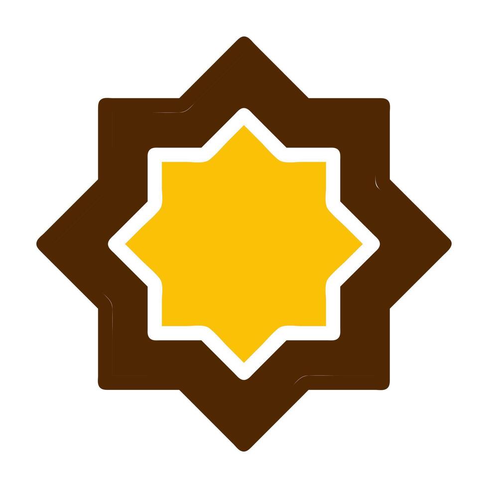 decoration icon solid brown yellow colour ramadan symbol perfect. vector