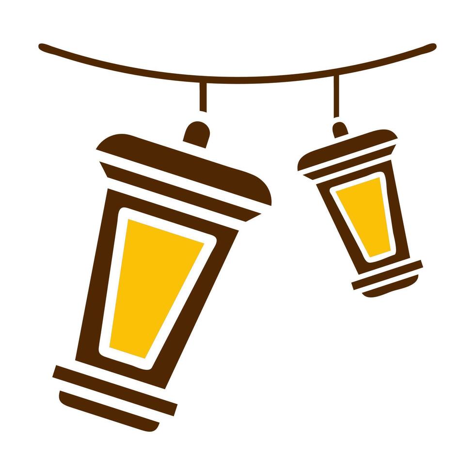 decoration icon solid brown yellow colour ramadan symbol perfect. vector
