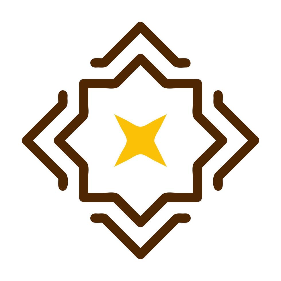 decoration icon solid brown yellow colour ramadan symbol perfect. vector