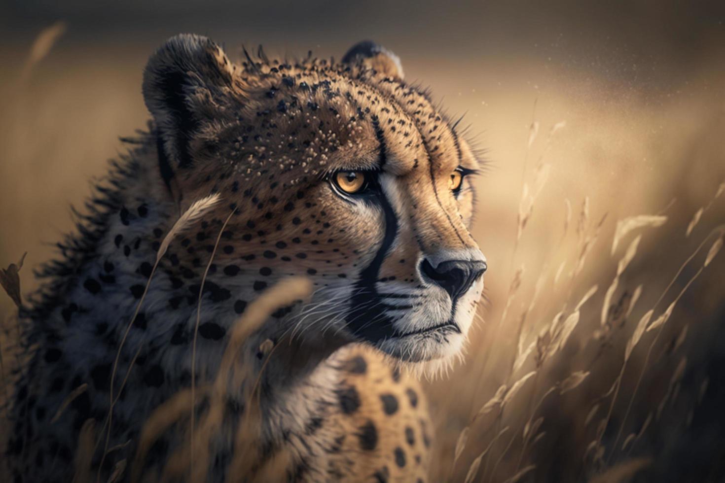 portrait of a young leopard portrait - AI photo