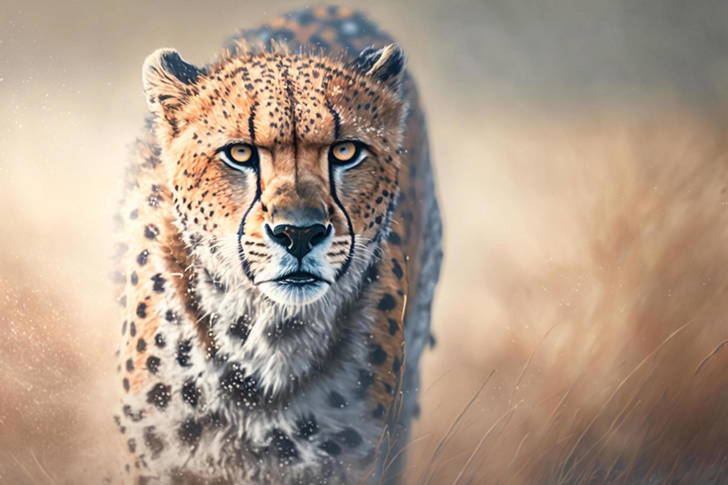 portrait of a young leopard portrait - AI photo