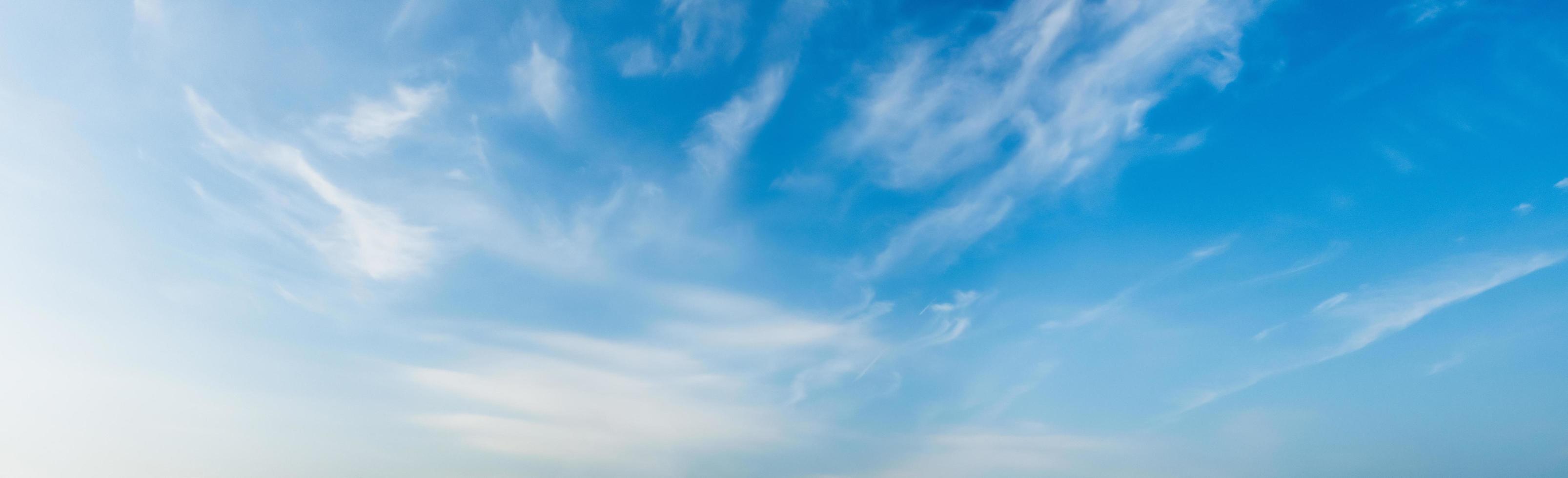 panorama blue sky with white clouds background photo