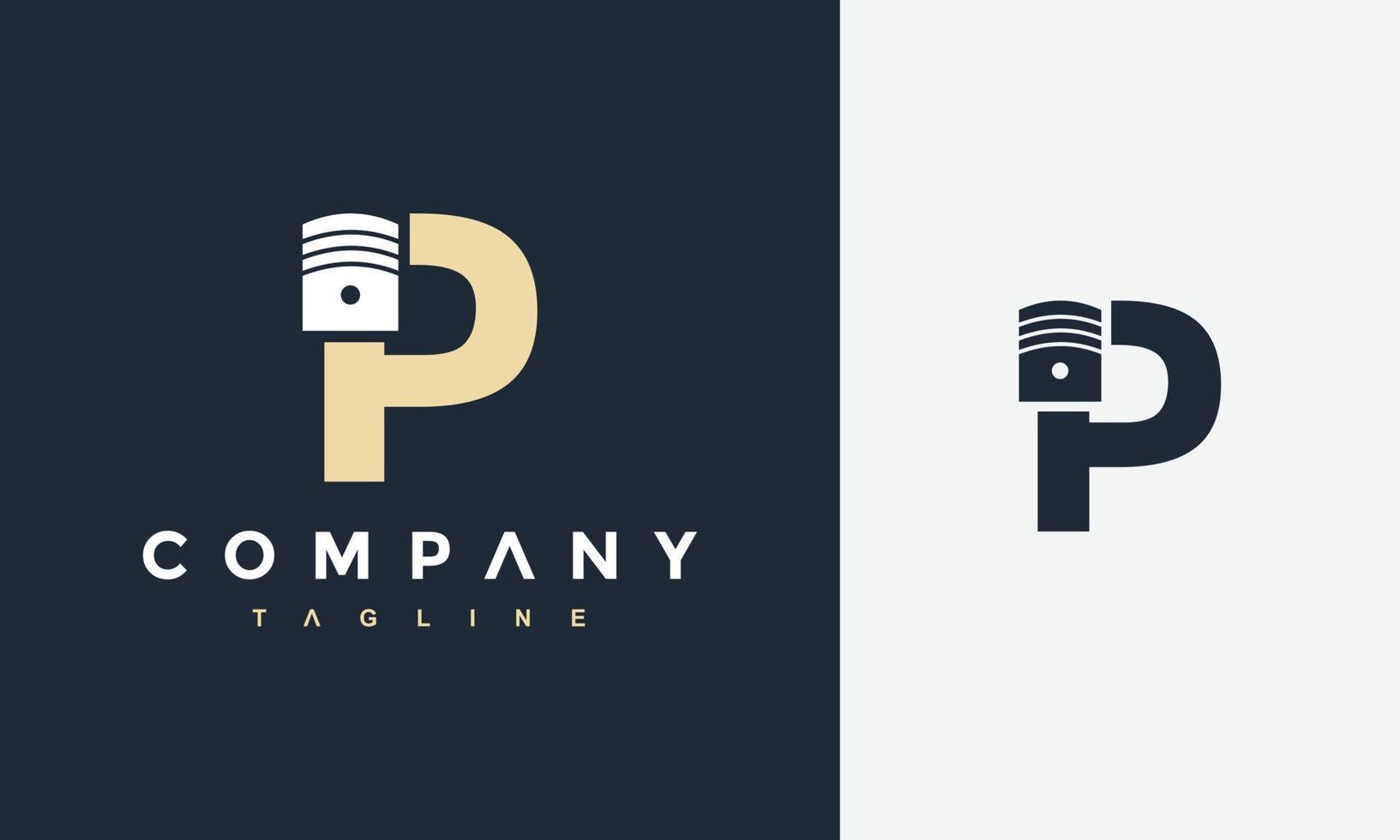 letter P piston logo vector