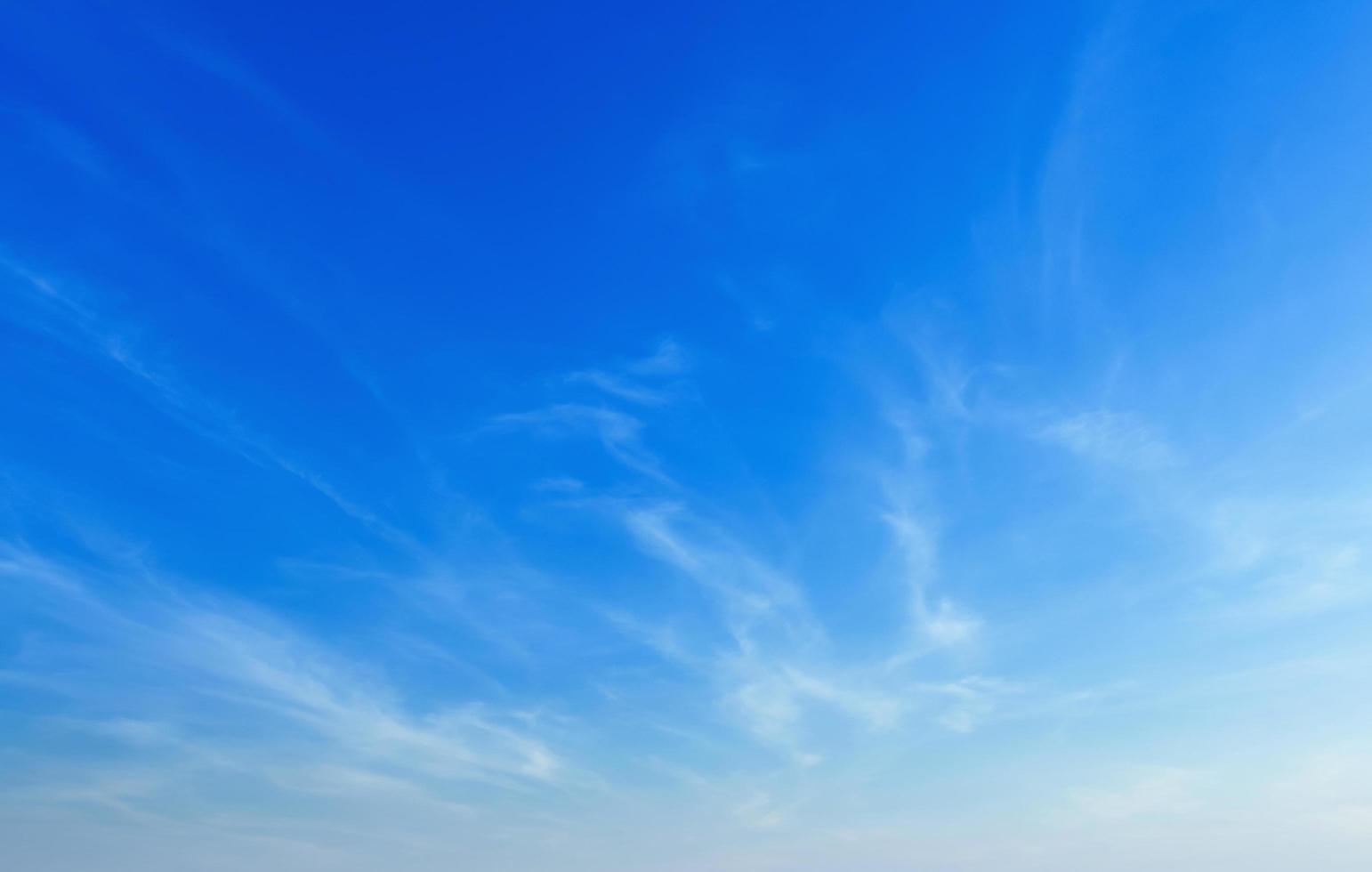 beautiful blue sky with soft white cloud background photo