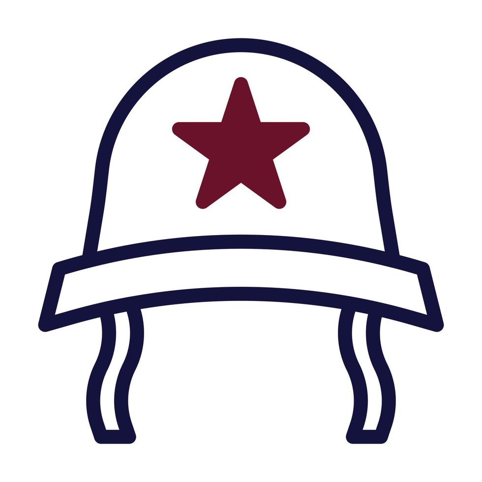helmet icon duotone maroon navy colour military symbol perfect. vector