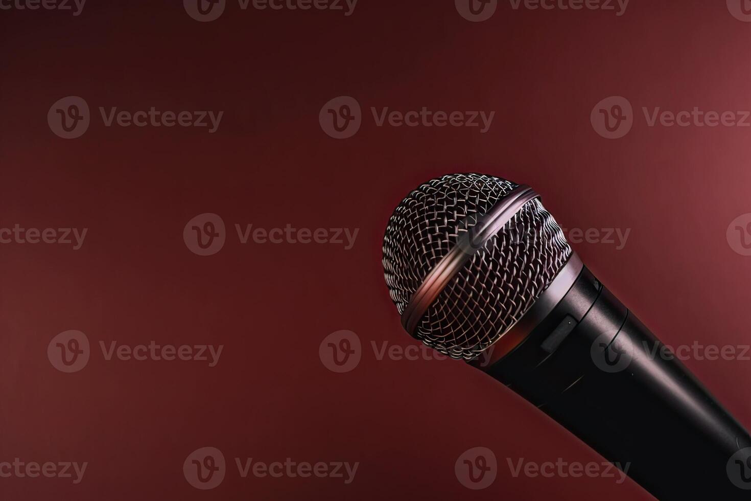 Close-up microphone. microphone isolated on vibrant background, banner with copy space. . photo