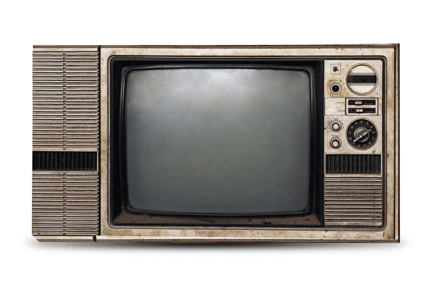 antiguo televisión aislar en blanco antecedentes foto