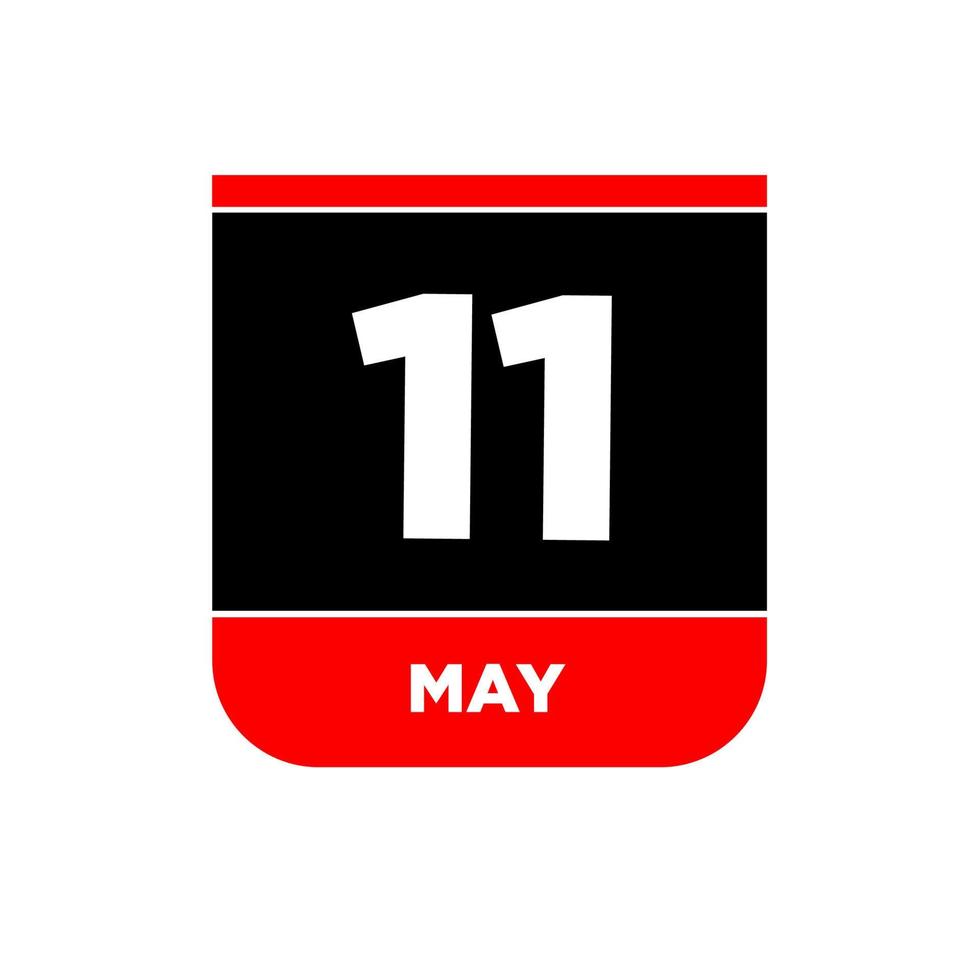 11 mayo calendario vector página. 11 mayo día icono.