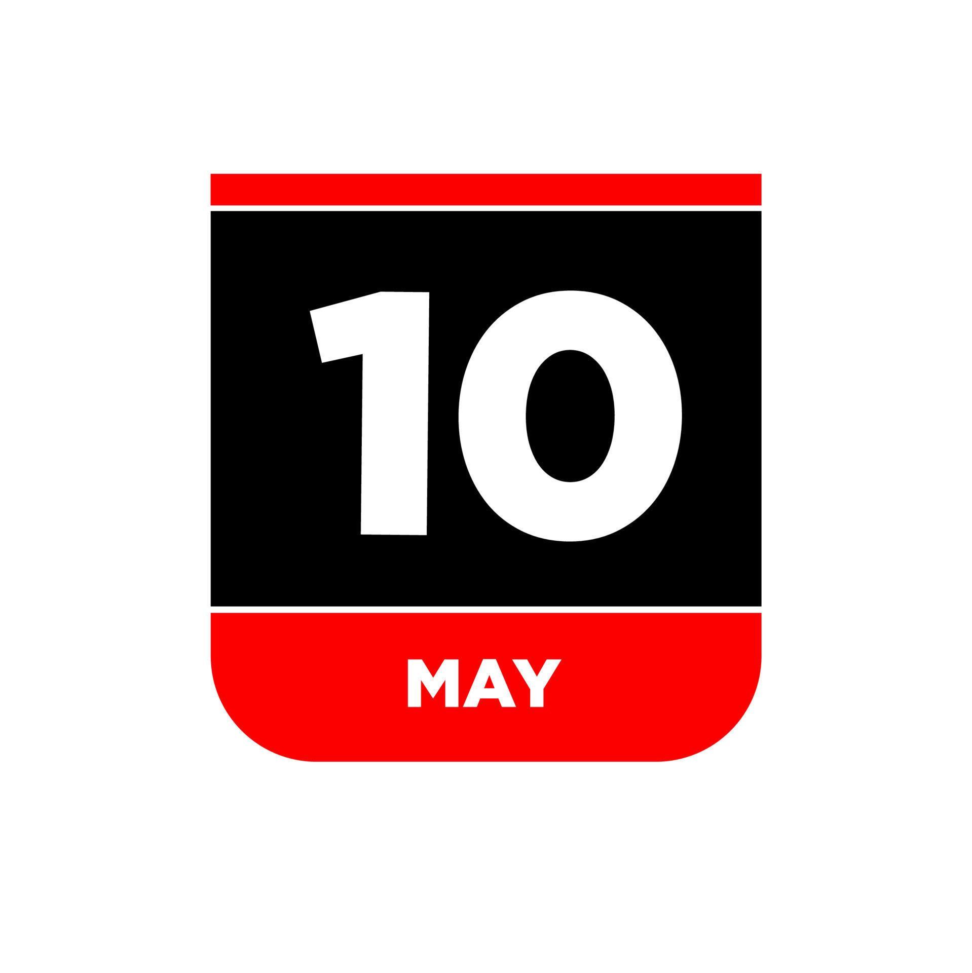 10th May calendar Vector page. 10 may day icon. 22145907 Vector Art at Vecteezy