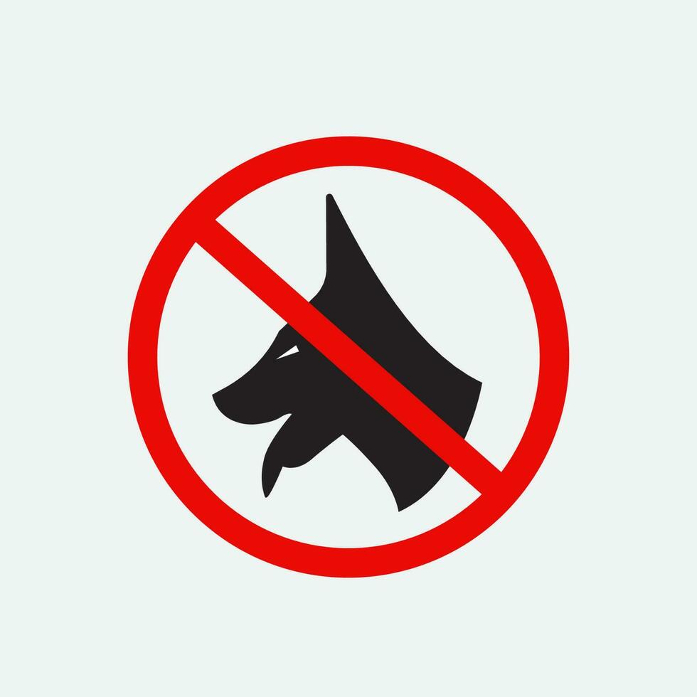 dog symbol logo vector design no entry