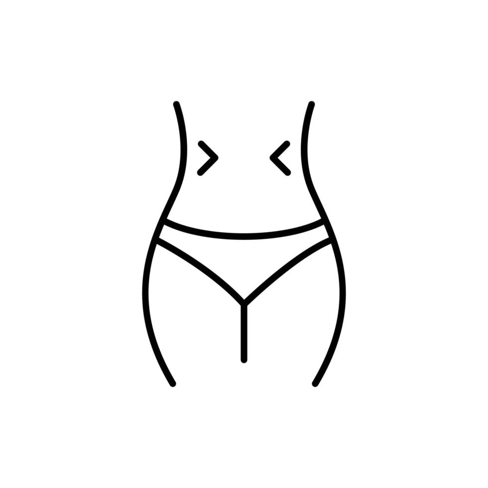 waist reduction icon. outline icon vector