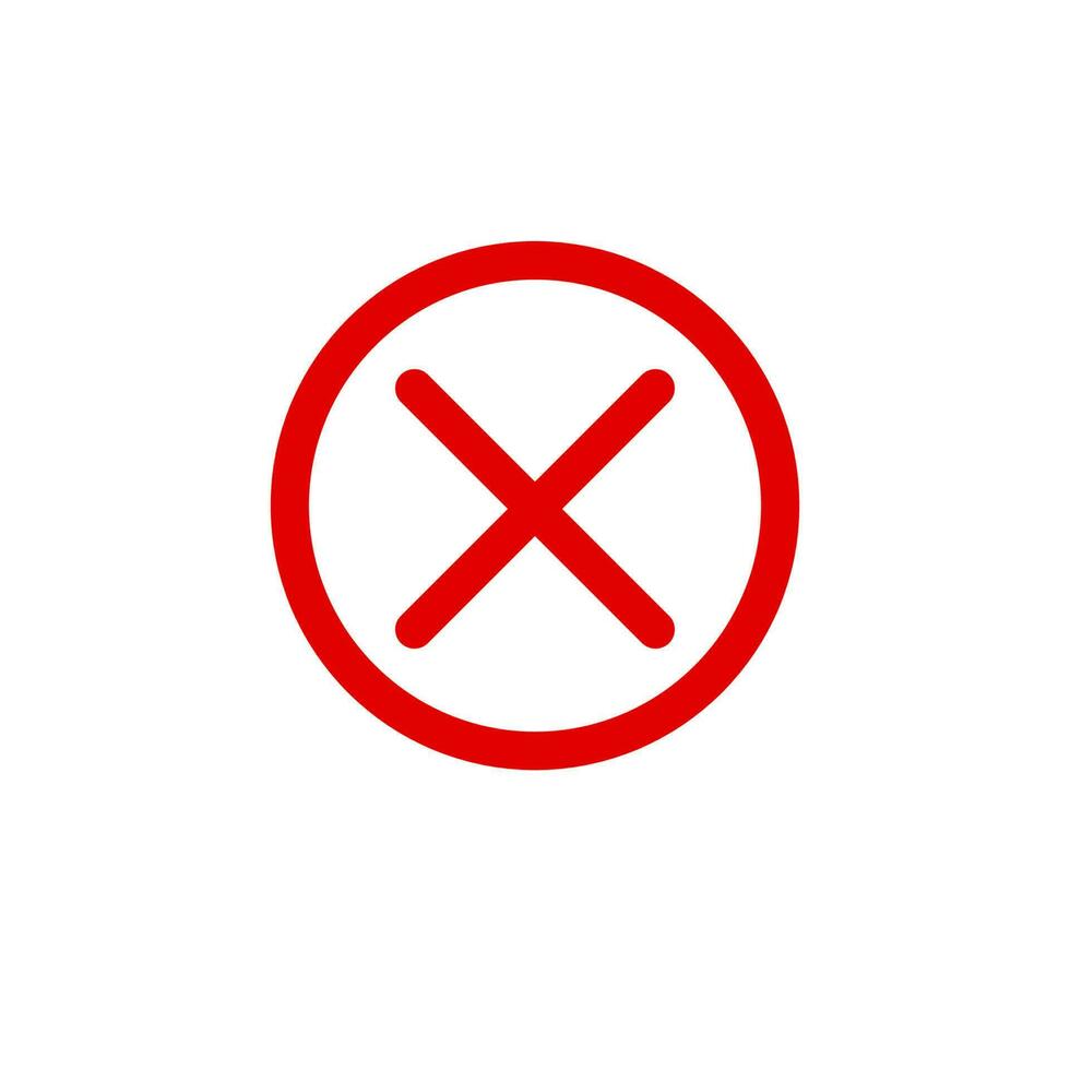 wrong cross or prohibition sign flat icon vector design
