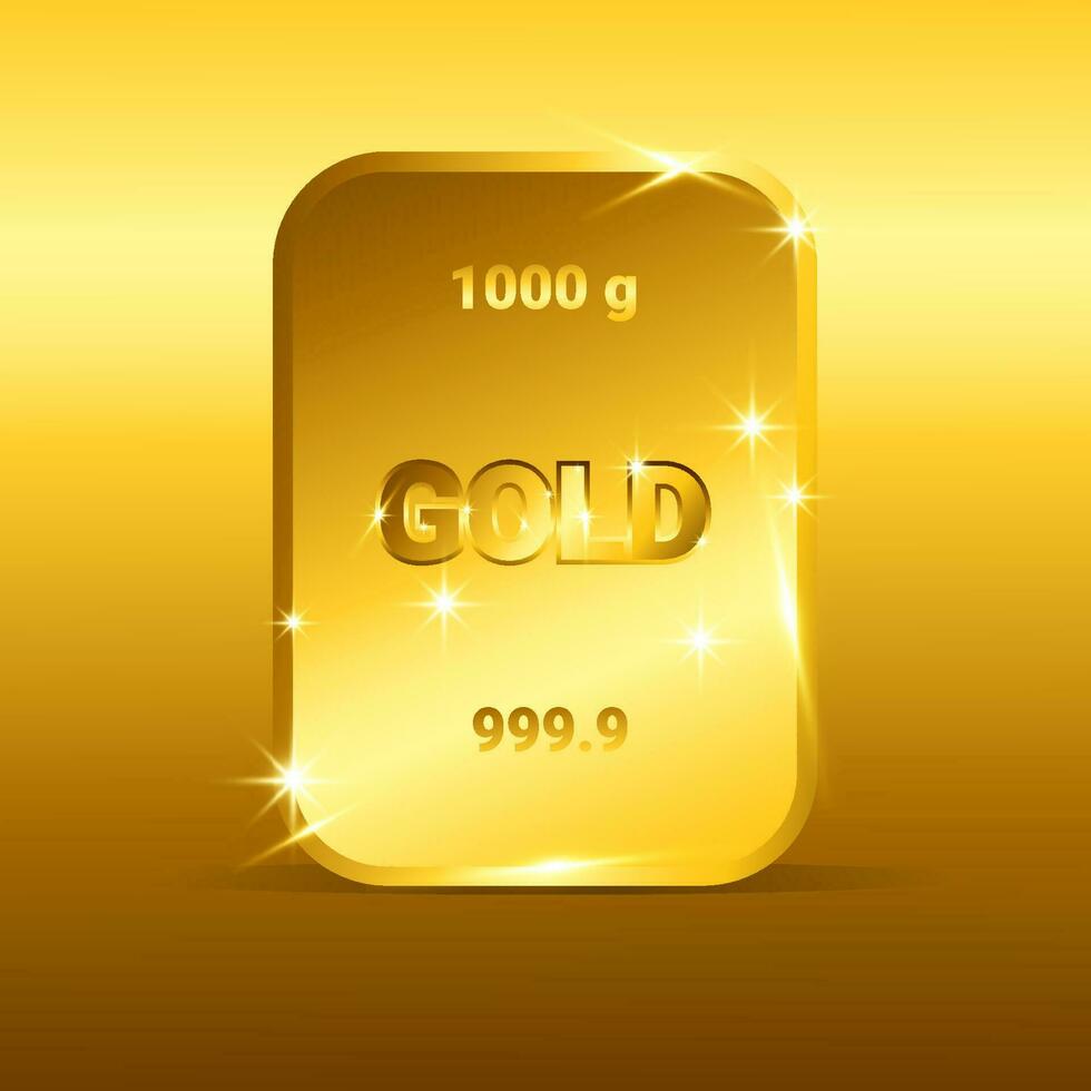 1000 gramo oro bar ilustración diseño vector
