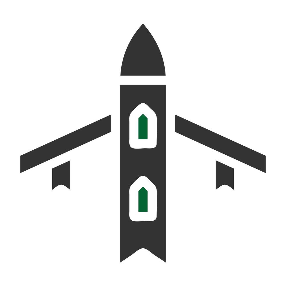 airplane icon solid grey green colour military symbol perfect. vector