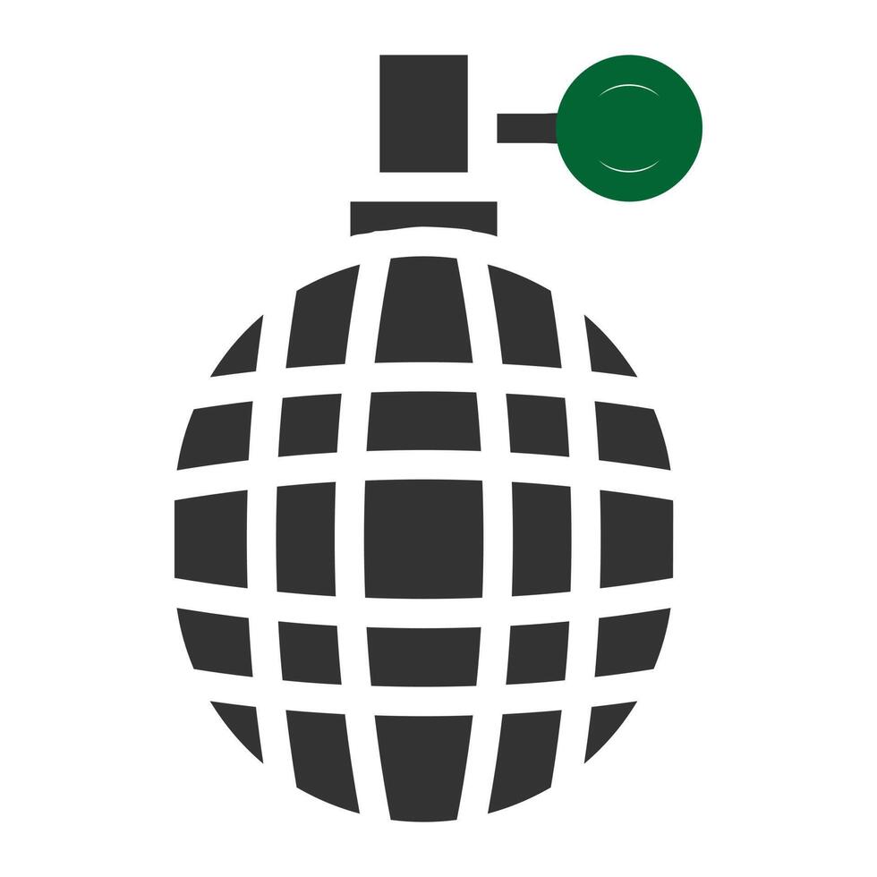 grenade icon solid grey green colour military symbol perfect. vector