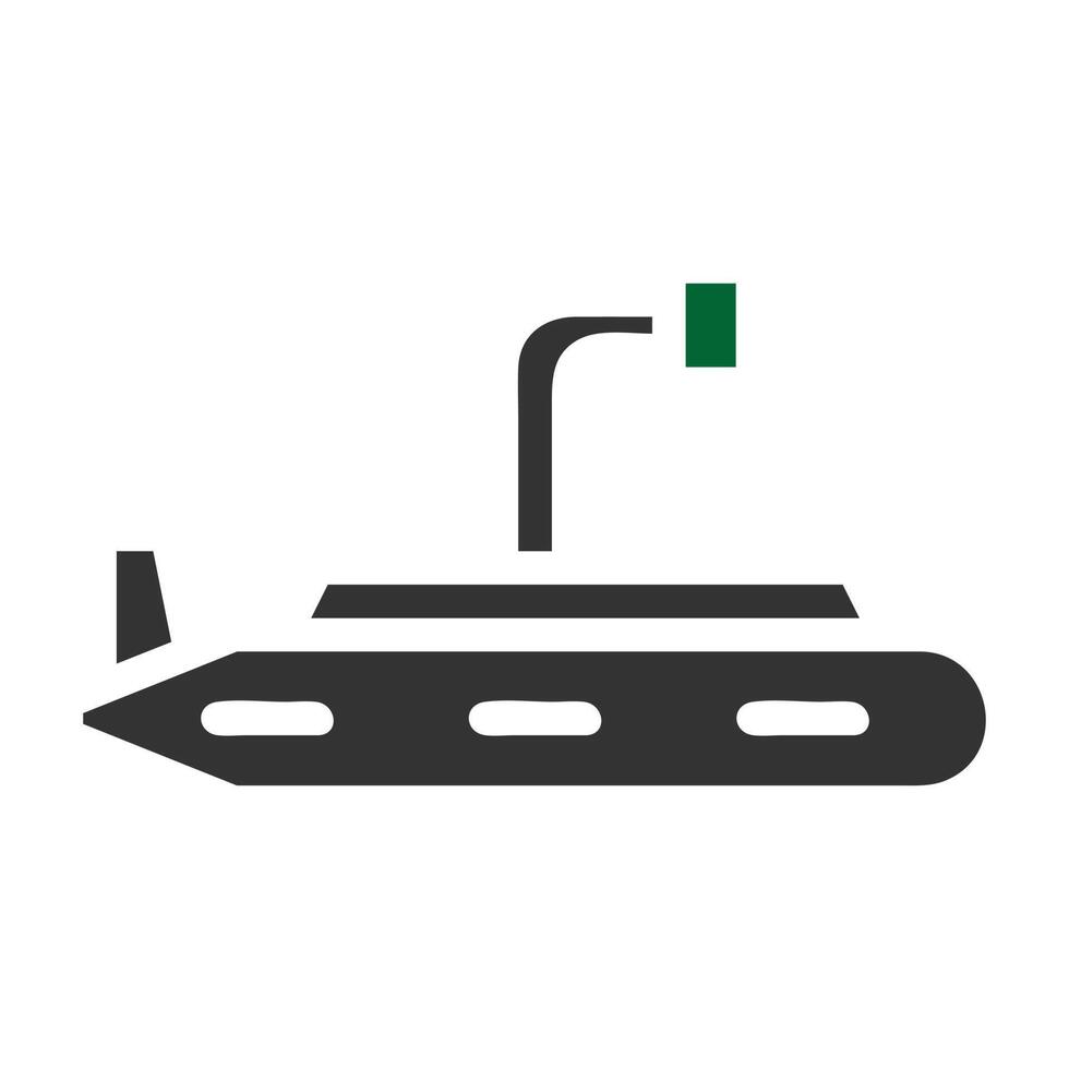 submarino icono sólido gris verde color militar símbolo Perfecto. vector