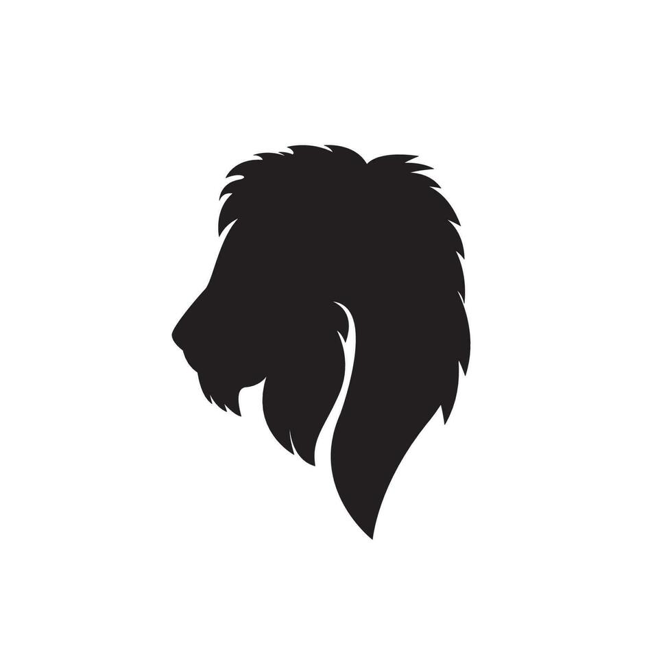 lion head silhouette illustration design vector