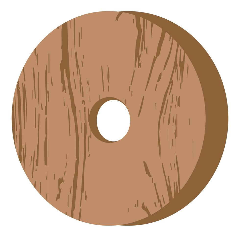 vintage wooden wheel vector icon