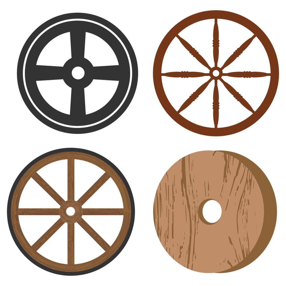 Clásico de madera rueda vector icono