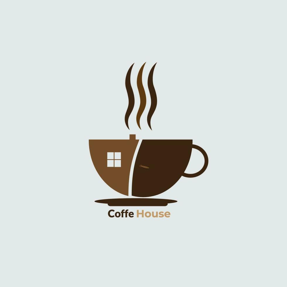 café casa empresa logo diseño vector