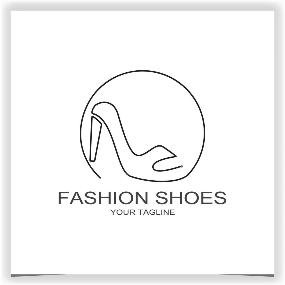 circle fashion women shoes logo premium elegant template vector eps 10