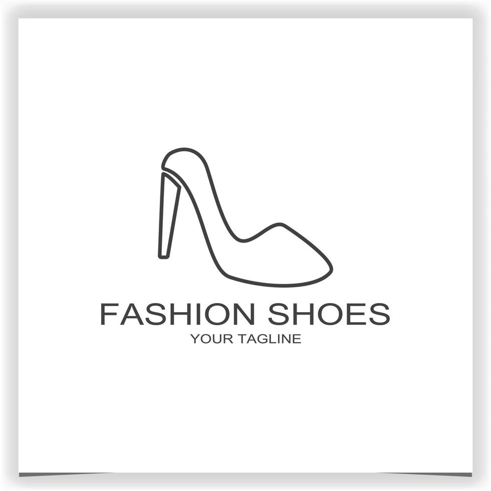 outline fashion women shoes logo premium elegant template vector eps 10