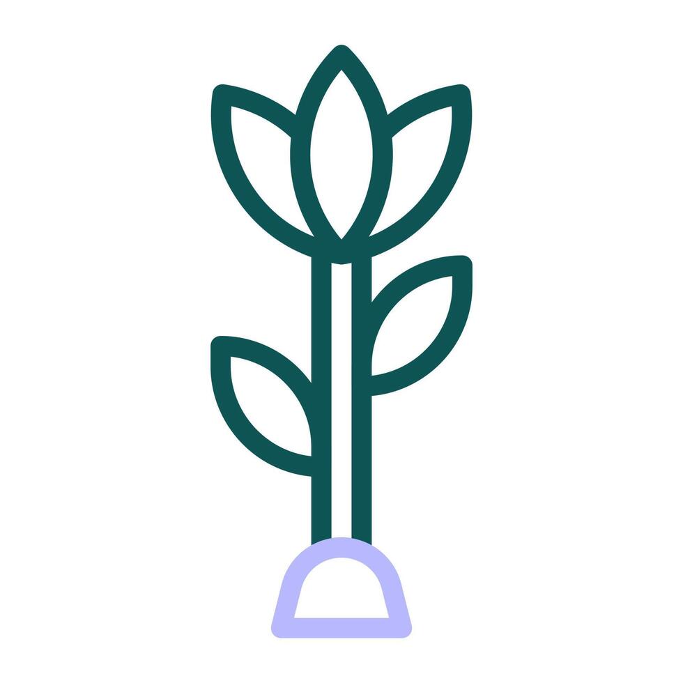 flower icon duocolor green purple colour easter symbol illustration. vector