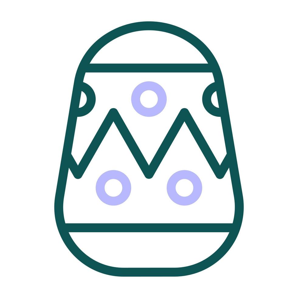 huevo icono duocolor verde púrpura color Pascua de Resurrección símbolo ilustración. vector