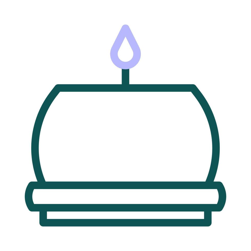 candle icon duocolor green purple colour easter symbol illustration. vector