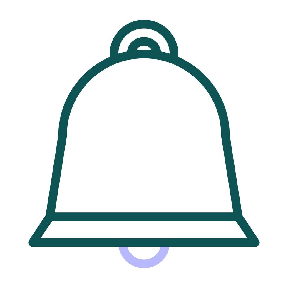 campana icono duocolor verde púrpura color Pascua de Resurrección símbolo ilustración. vector