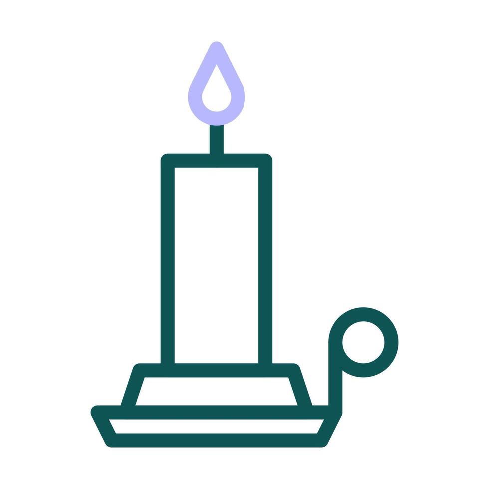 candle icon duocolor green purple colour easter symbol illustration. vector