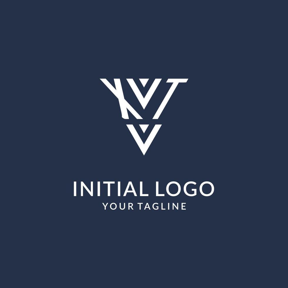XT triangle monogram logo design ideas, creative initial letter logo with triangular shape logo vector
