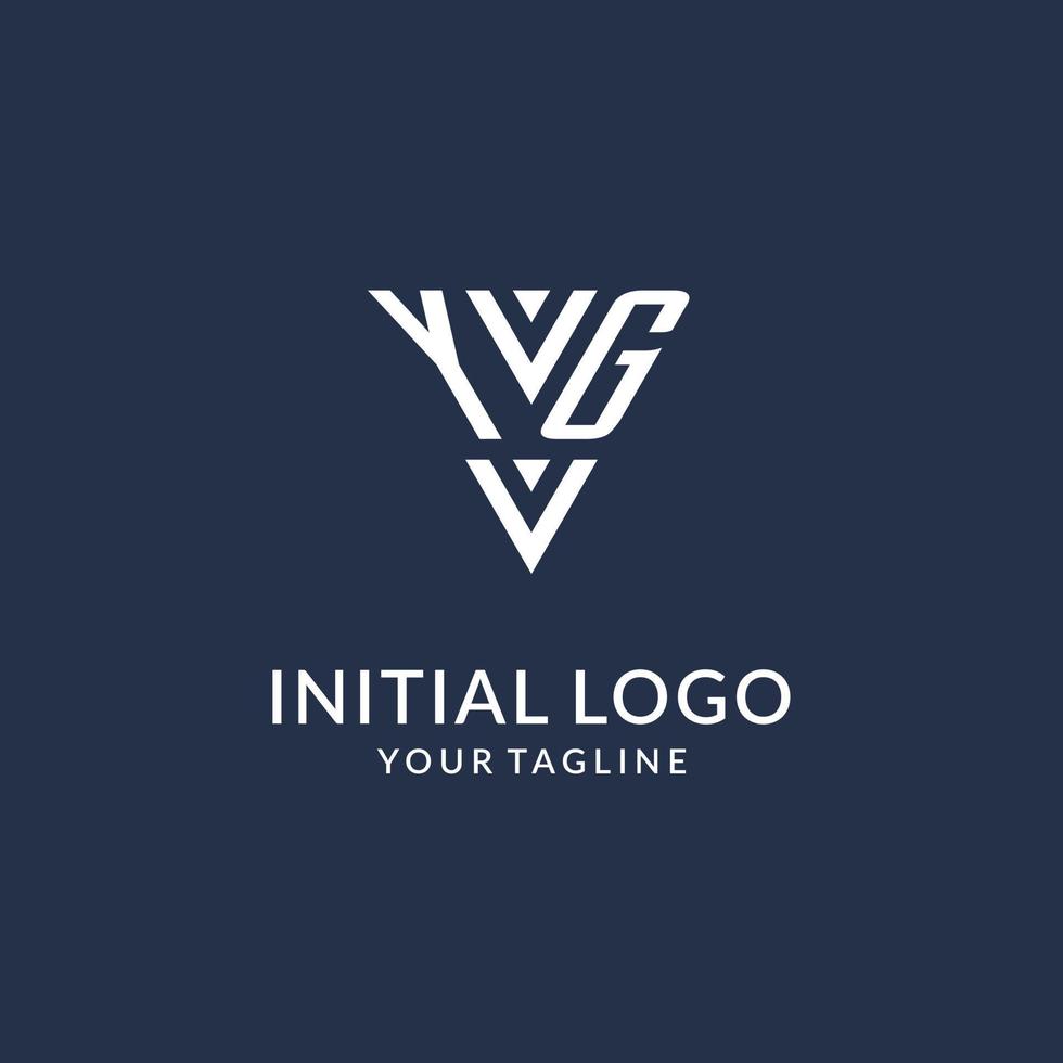 YG triangle monogram logo design ideas, creative initial letter logo with triangular shape logo vector