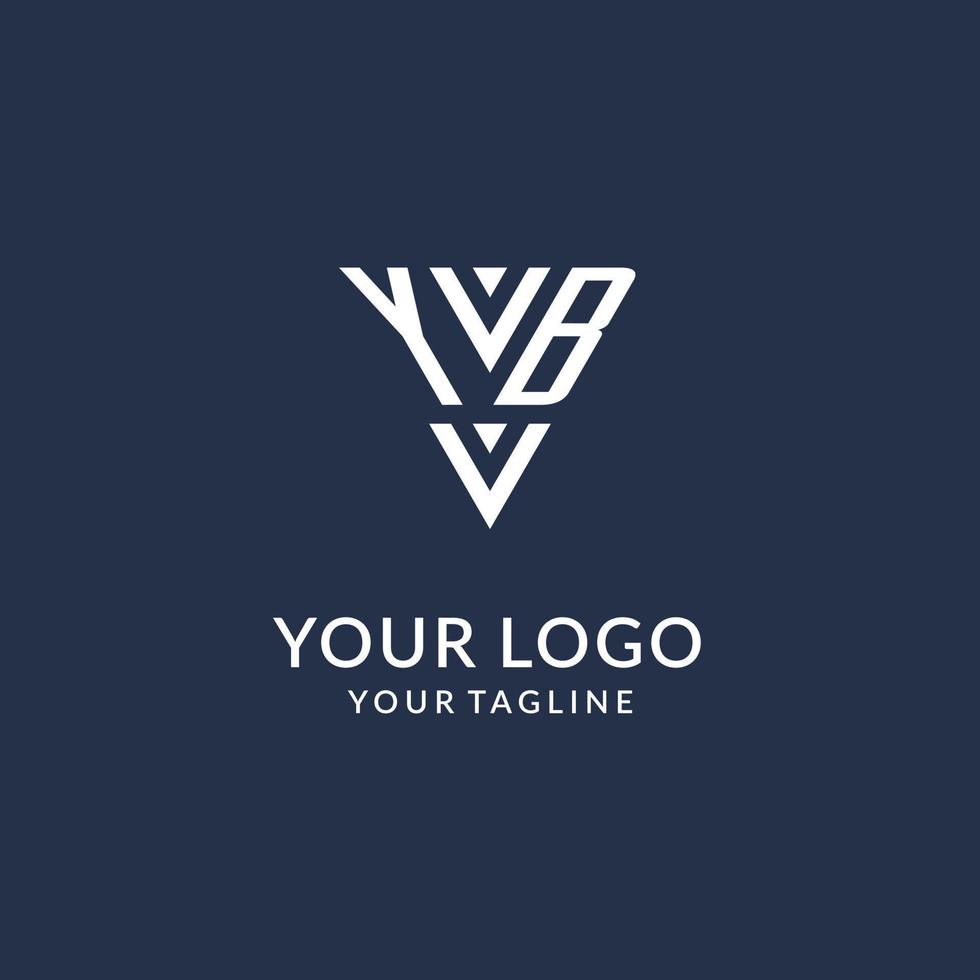 YB triangle monogram logo design ideas, creative initial letter logo with triangular shape logo vector