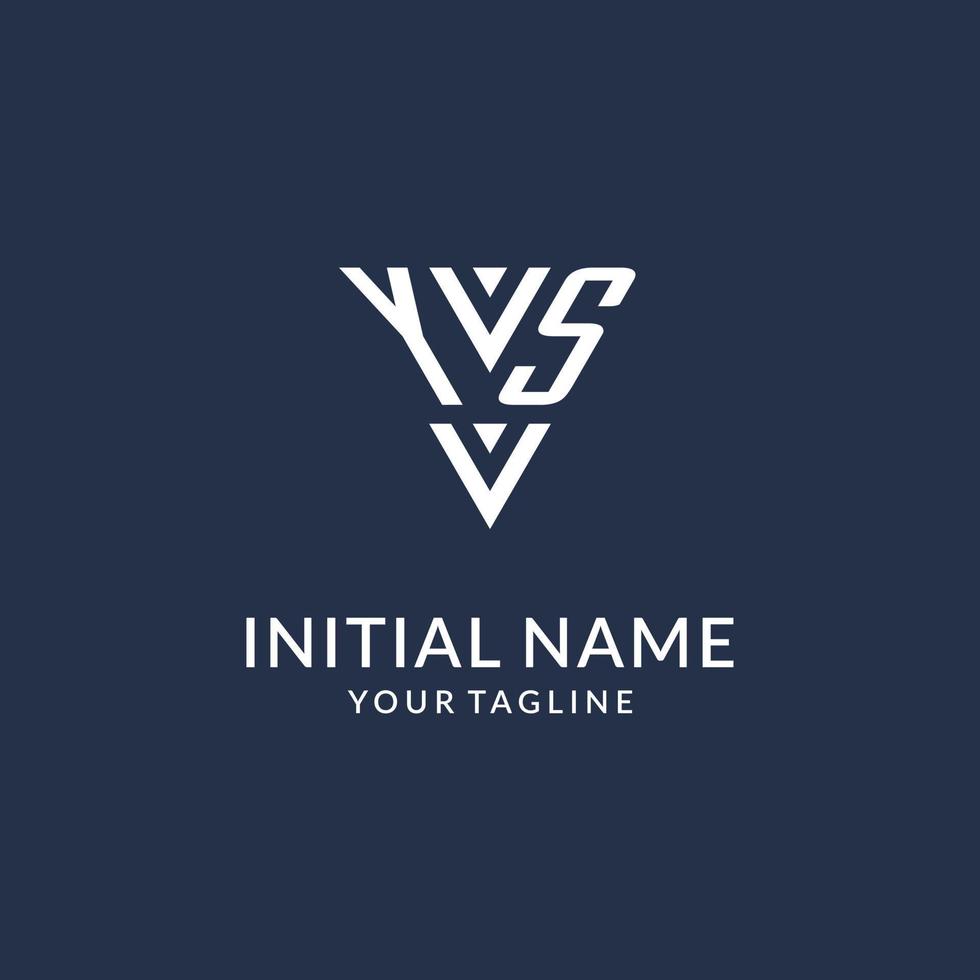 YS triangle monogram logo design ideas, creative initial letter logo with triangular shape logo vector