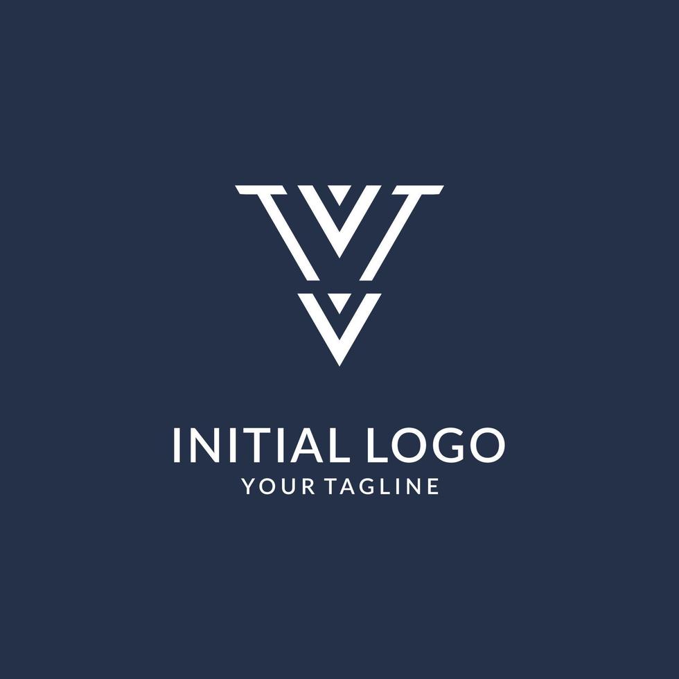 TT triangle monogram logo design ideas, creative initial letter logo with triangular shape logo vector