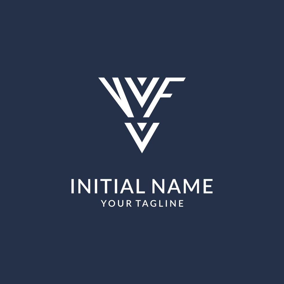 VF triangle monogram logo design ideas, creative initial letter logo with triangular shape logo vector