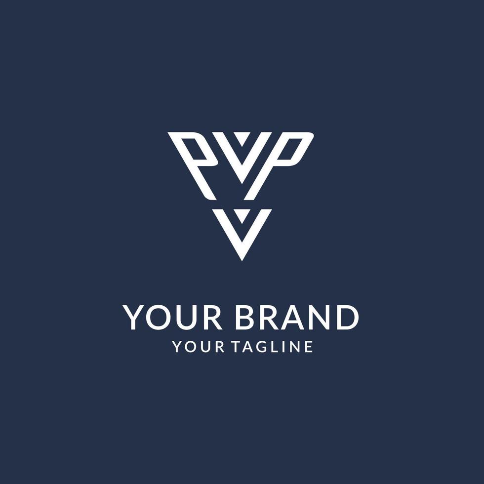 PP triangle monogram logo design ideas, creative initial letter logo with triangular shape logo vector