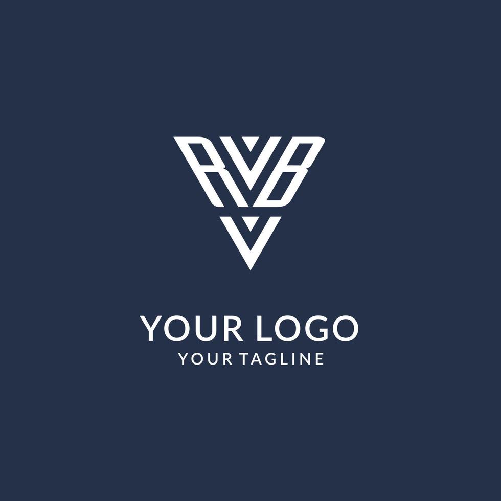 RB triangle monogram logo design ideas, creative initial letter logo with triangular shape logo vector