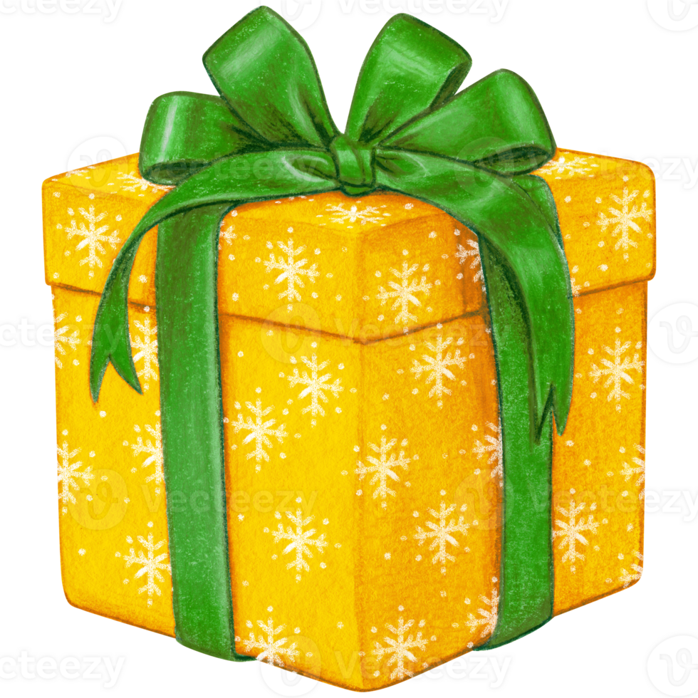Watercolor hand drawn christmas gift png