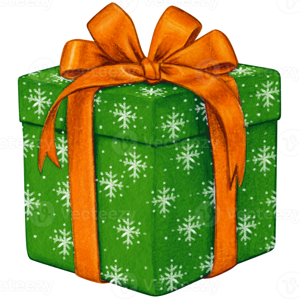 Watercolor hand drawn christmas gift png
